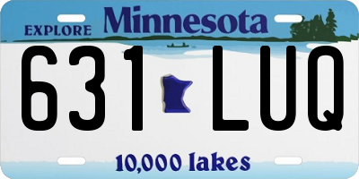 MN license plate 631LUQ