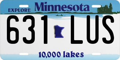 MN license plate 631LUS