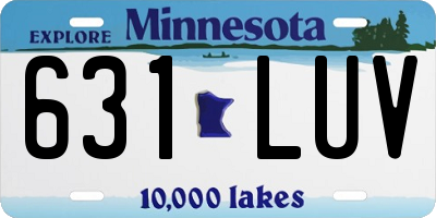 MN license plate 631LUV