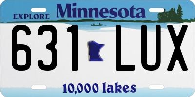 MN license plate 631LUX