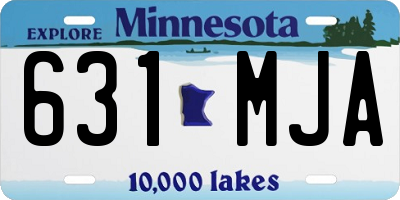 MN license plate 631MJA