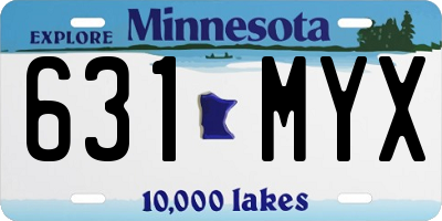 MN license plate 631MYX