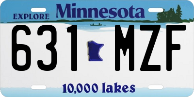 MN license plate 631MZF