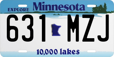 MN license plate 631MZJ
