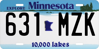 MN license plate 631MZK