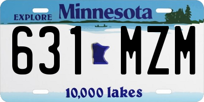 MN license plate 631MZM