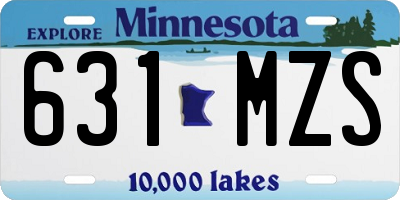 MN license plate 631MZS