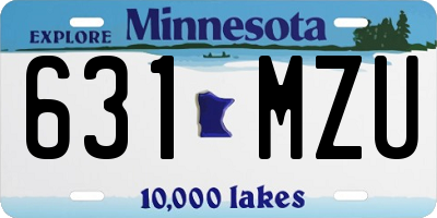 MN license plate 631MZU