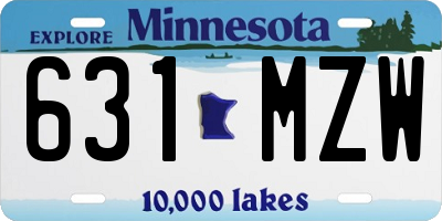 MN license plate 631MZW