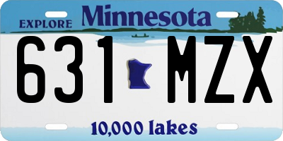 MN license plate 631MZX