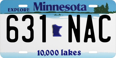 MN license plate 631NAC