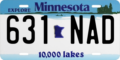 MN license plate 631NAD
