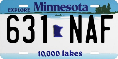 MN license plate 631NAF