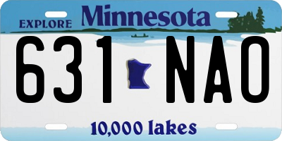 MN license plate 631NAO