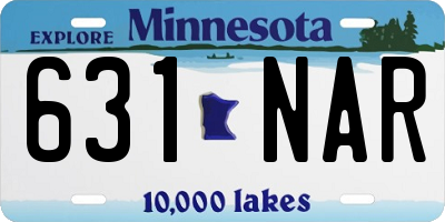 MN license plate 631NAR