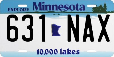 MN license plate 631NAX