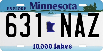 MN license plate 631NAZ