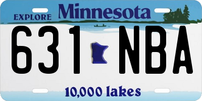 MN license plate 631NBA