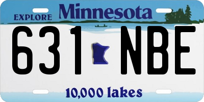MN license plate 631NBE