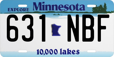 MN license plate 631NBF