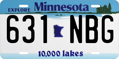 MN license plate 631NBG