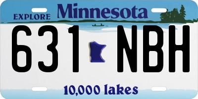 MN license plate 631NBH