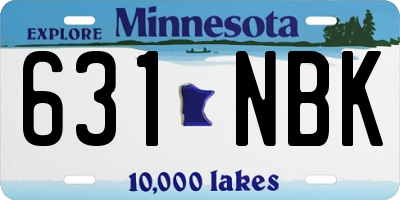 MN license plate 631NBK