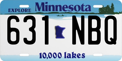 MN license plate 631NBQ