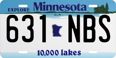 MN license plate 631NBS
