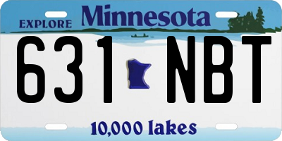 MN license plate 631NBT