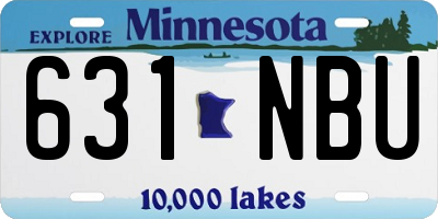MN license plate 631NBU