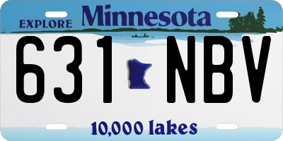 MN license plate 631NBV