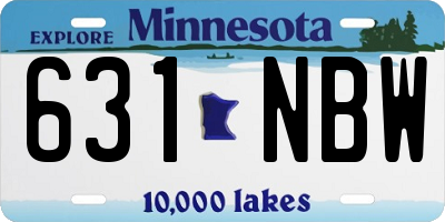 MN license plate 631NBW