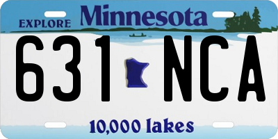 MN license plate 631NCA