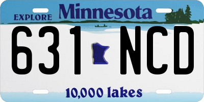 MN license plate 631NCD