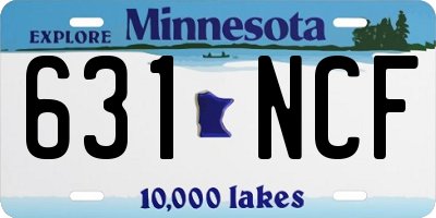 MN license plate 631NCF