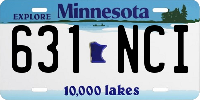 MN license plate 631NCI