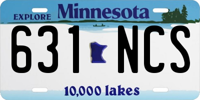 MN license plate 631NCS