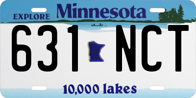 MN license plate 631NCT