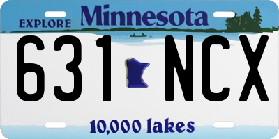 MN license plate 631NCX