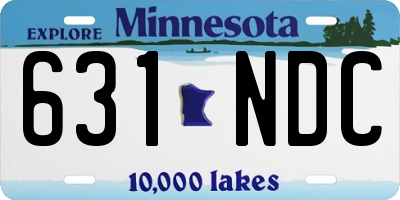 MN license plate 631NDC