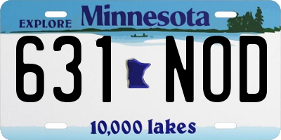 MN license plate 631NOD