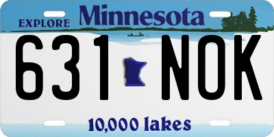 MN license plate 631NOK
