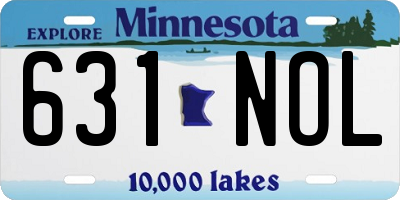 MN license plate 631NOL