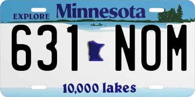 MN license plate 631NOM
