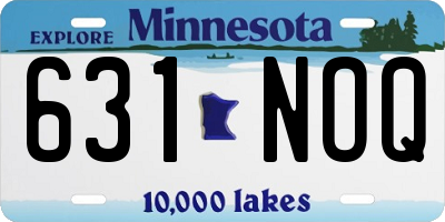 MN license plate 631NOQ