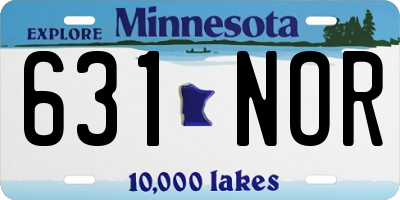 MN license plate 631NOR