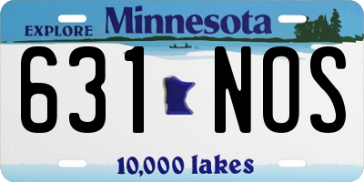 MN license plate 631NOS