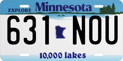 MN license plate 631NOU