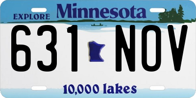 MN license plate 631NOV